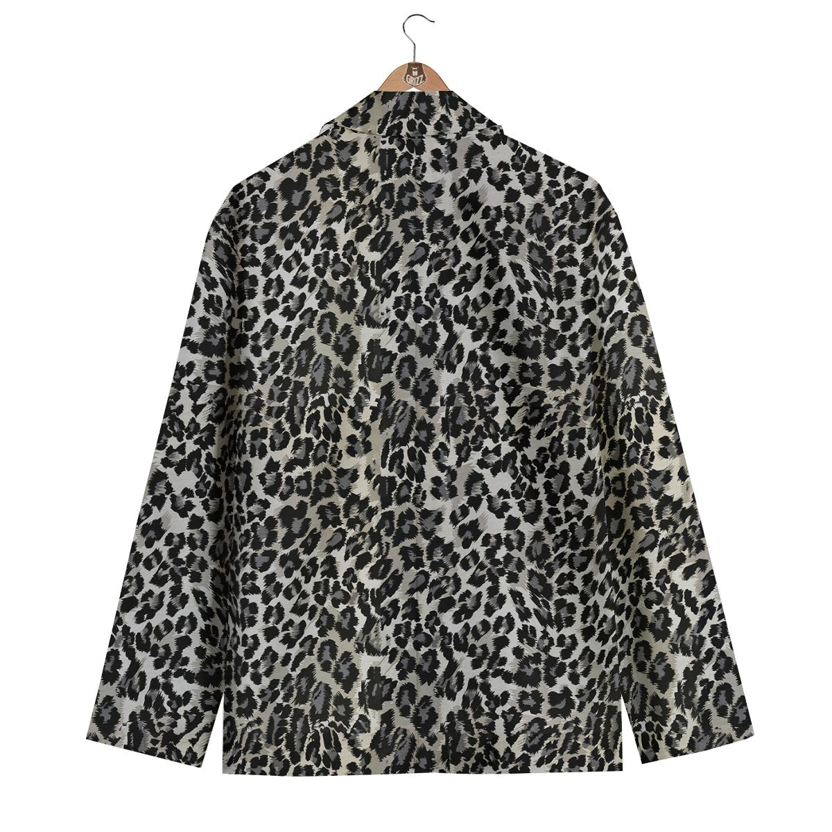 Gray Cheetah Leopard Pattern Print Men's Blazer-grizzshop