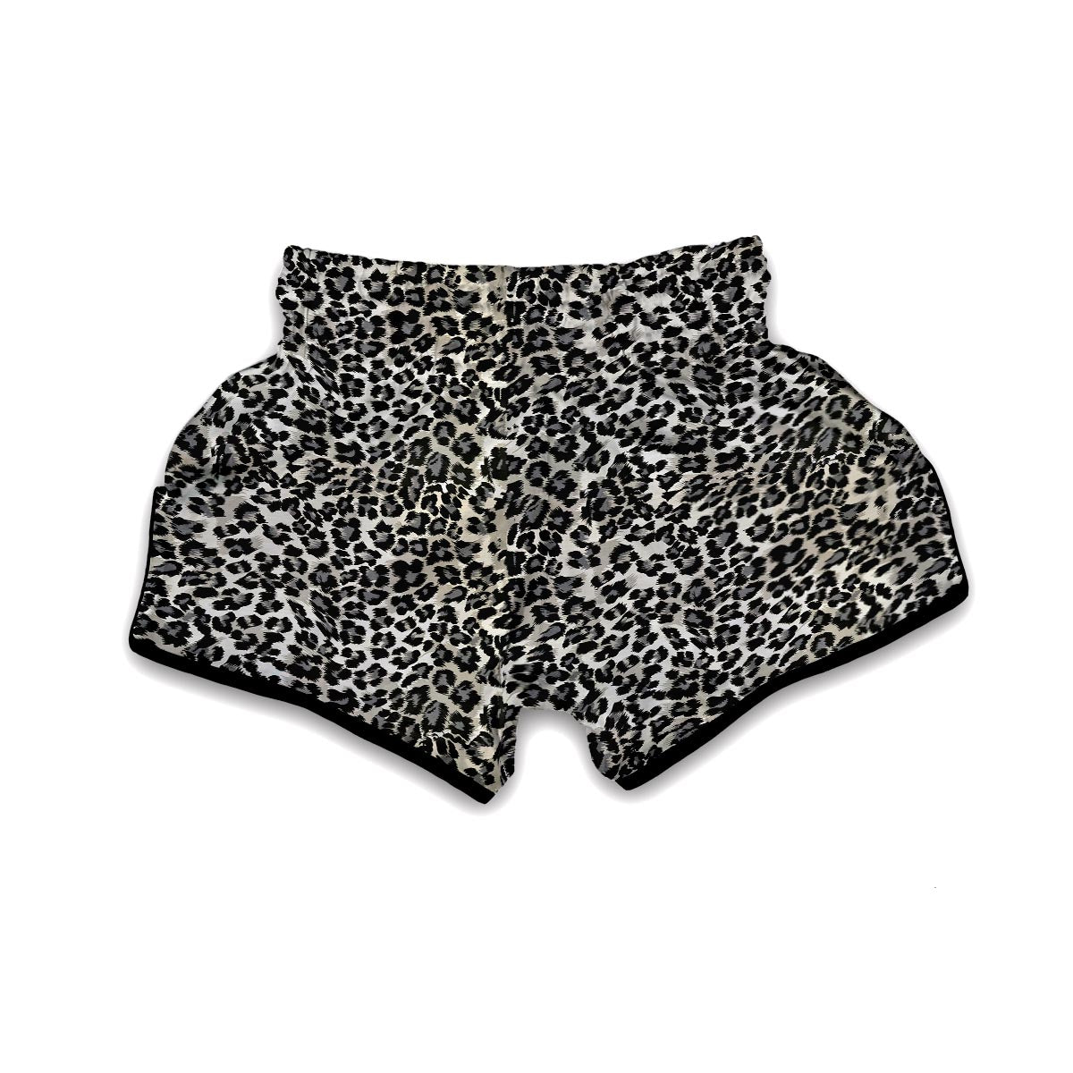 Gray Cheetah Leopard Pattern Print Muay Thai Boxing Shorts-grizzshop