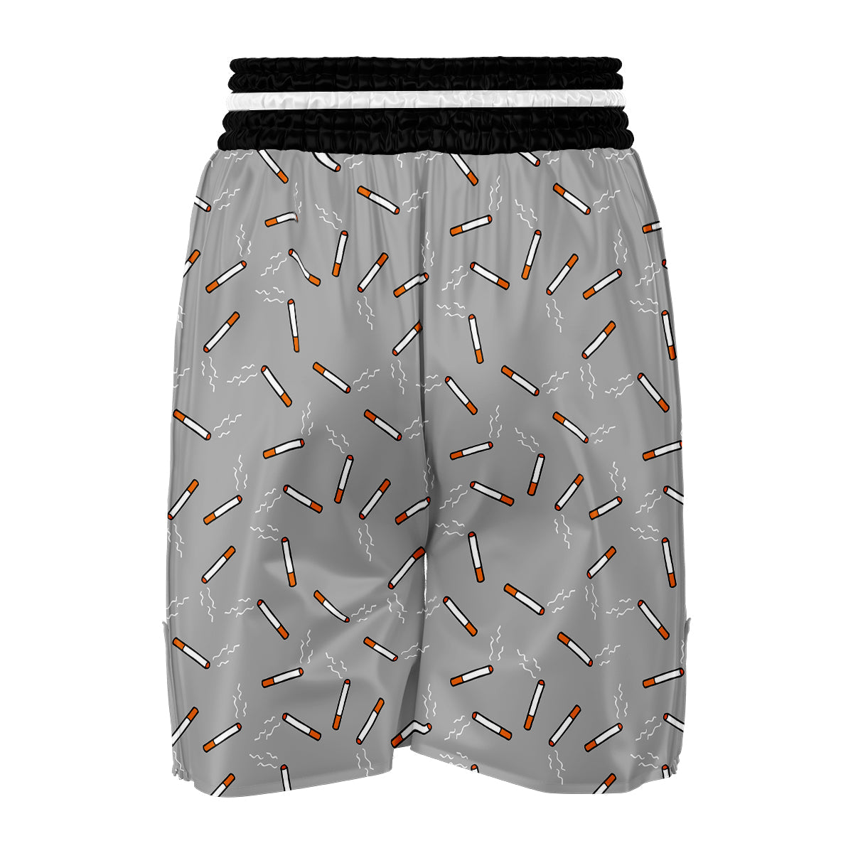 Gray Cigarette Print Pattern Boxing Shorts-grizzshop