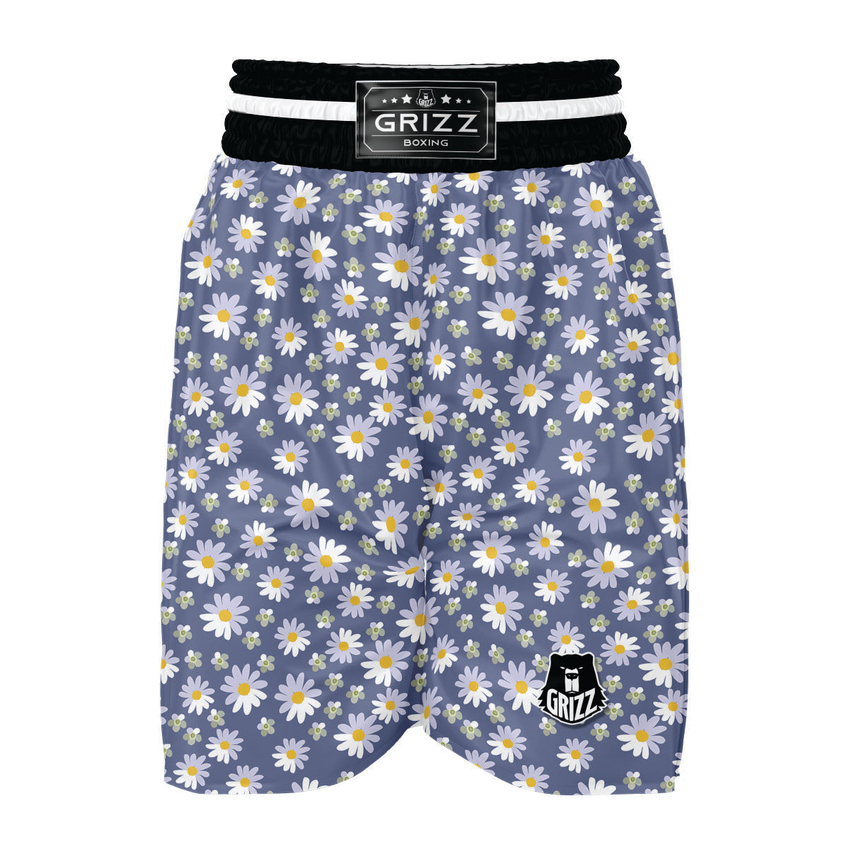 Gray Daisy Boxing Shorts-grizzshop
