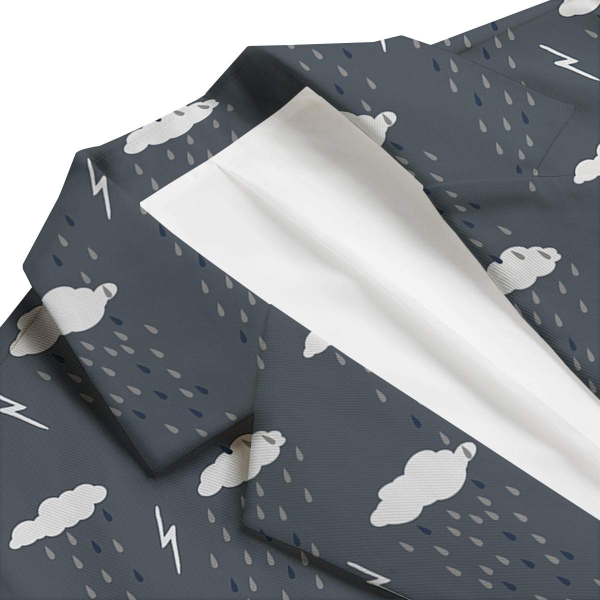 Gray Lightning Thunder Storm Print Pattern Men's Blazer-grizzshop