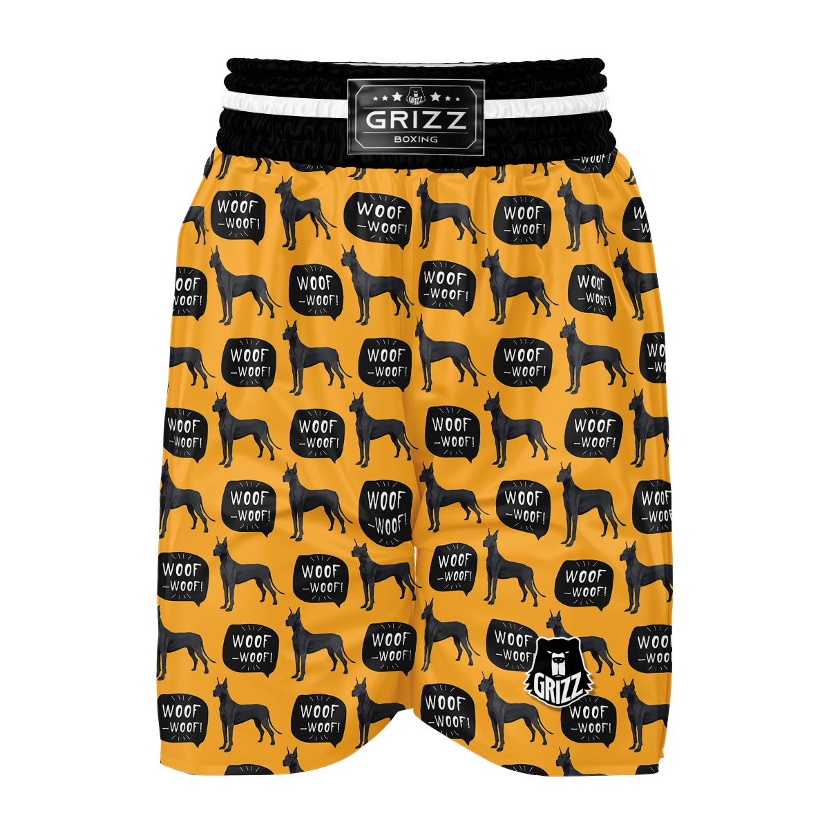 Great Dane Print Pattern Boxing Shorts-grizzshop