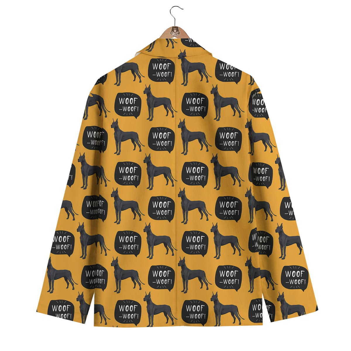 Great Dane Print Pattern Men's Blazer-grizzshop
