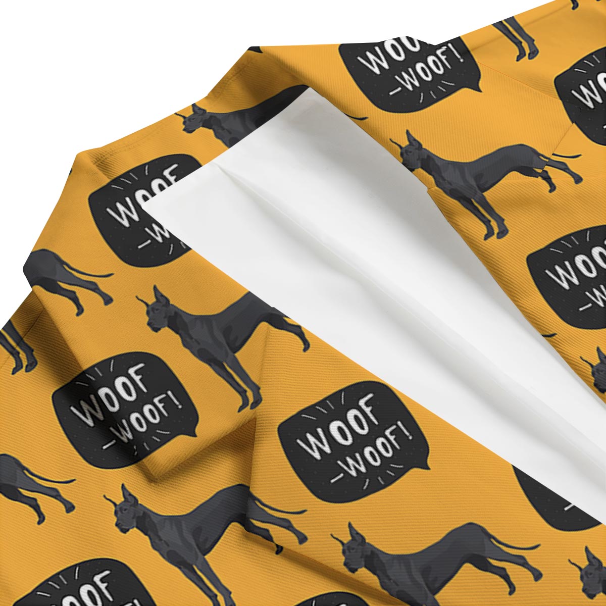 Great Dane Print Pattern Men's Blazer-grizzshop