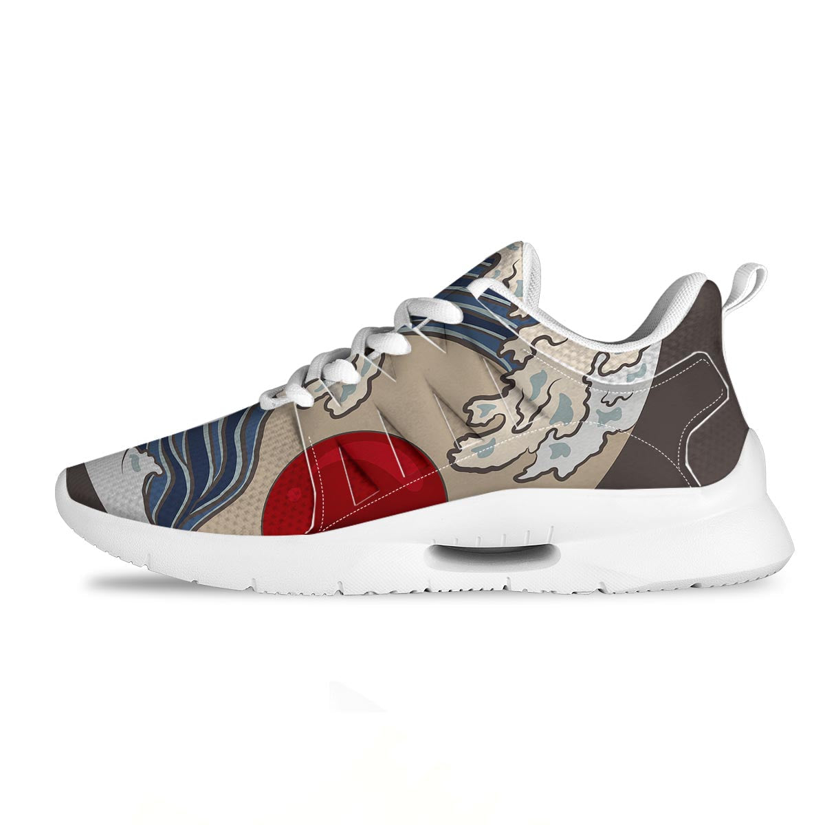 Great Kanagawa Wave Print Tennis Shoes-grizzshop