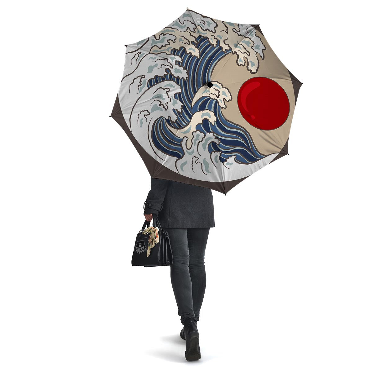 Great Kanagawa Wave Print Umbrella-grizzshop