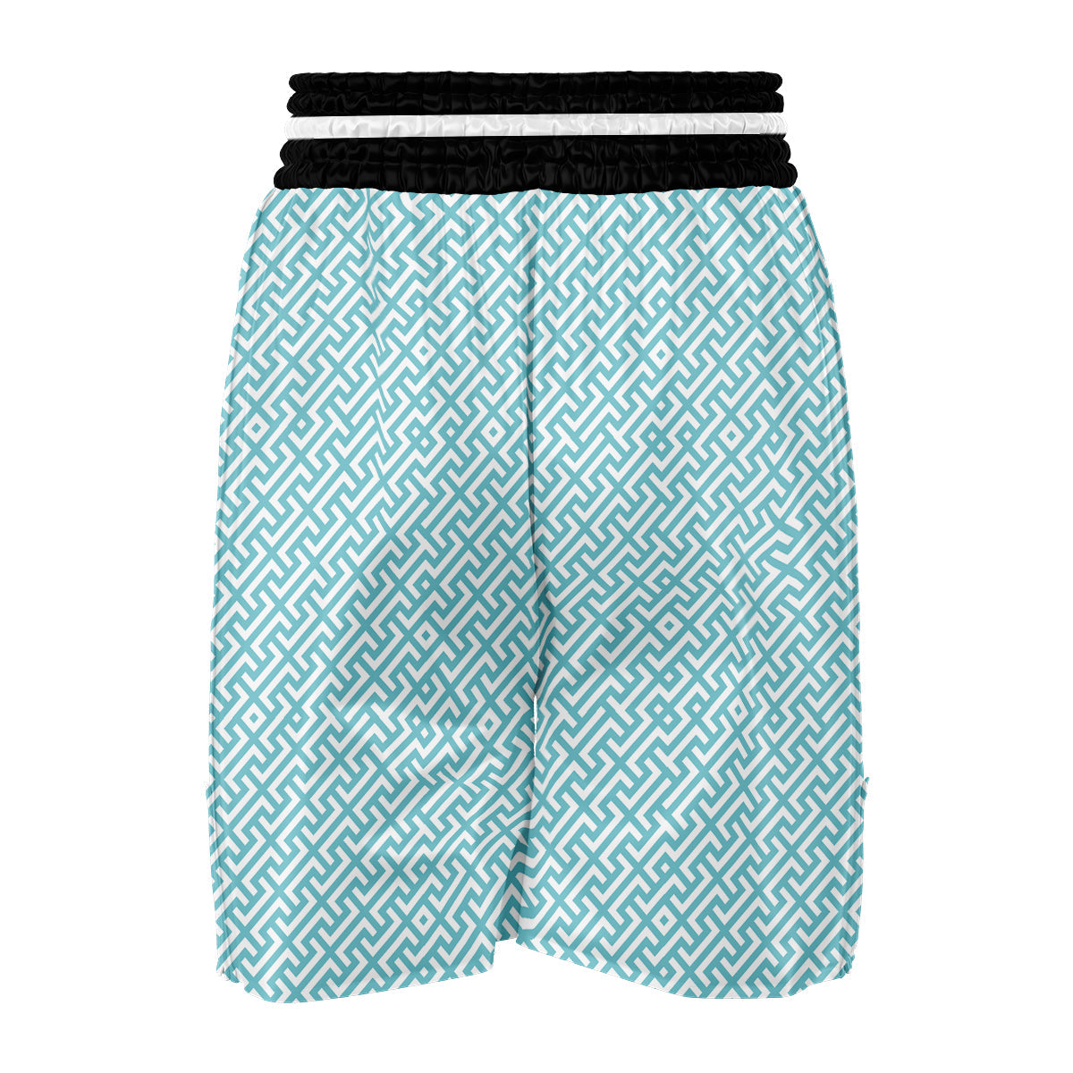 Greek Key White And Blue Print Pattern Boxing Shorts-grizzshop