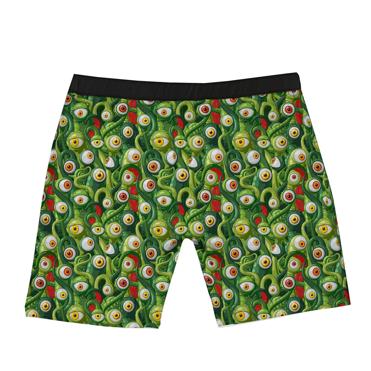 Green Alien Monster Print Pattern Boxer Briefs-grizzshop