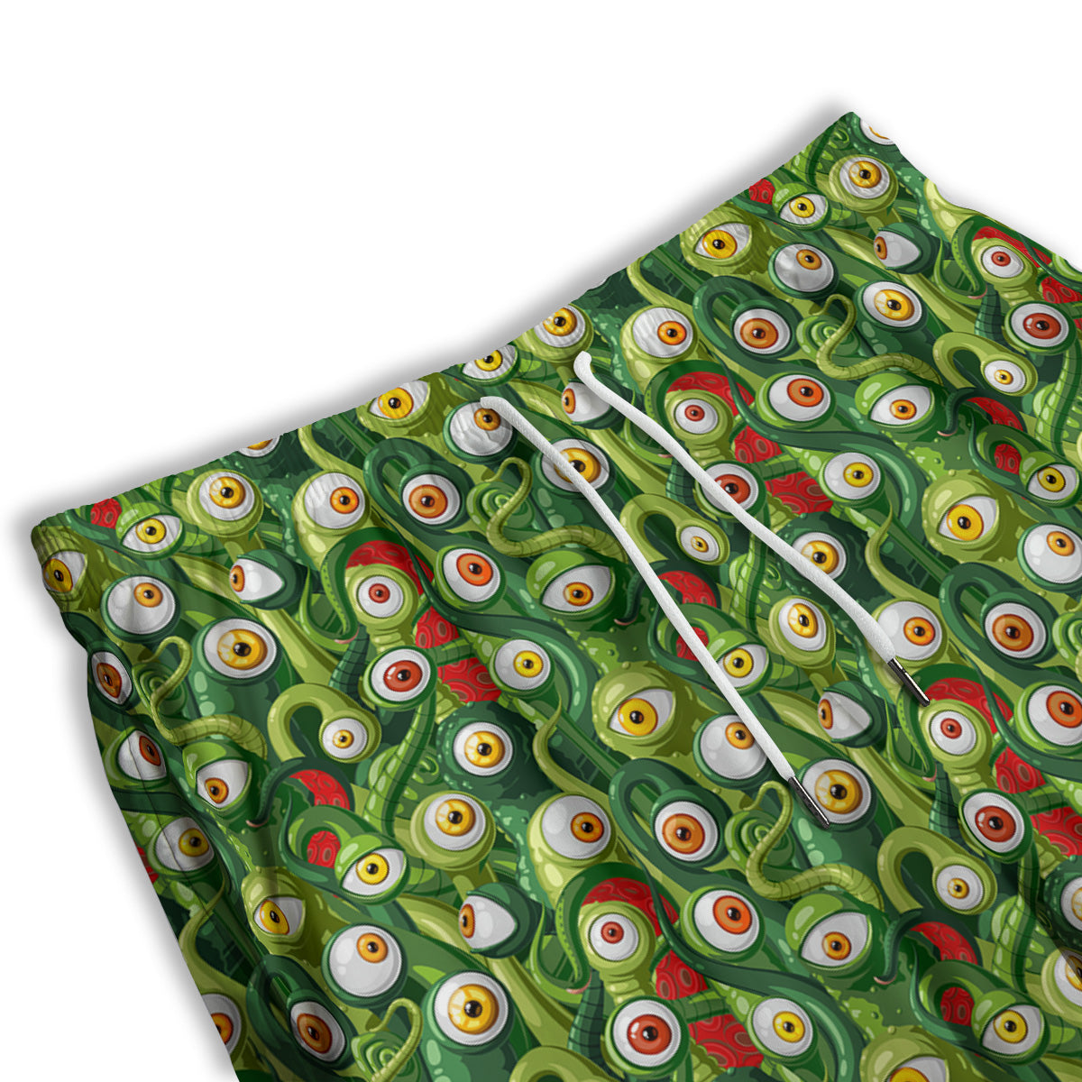 Green Alien Monster Print Pattern Men's Athletic Shorts