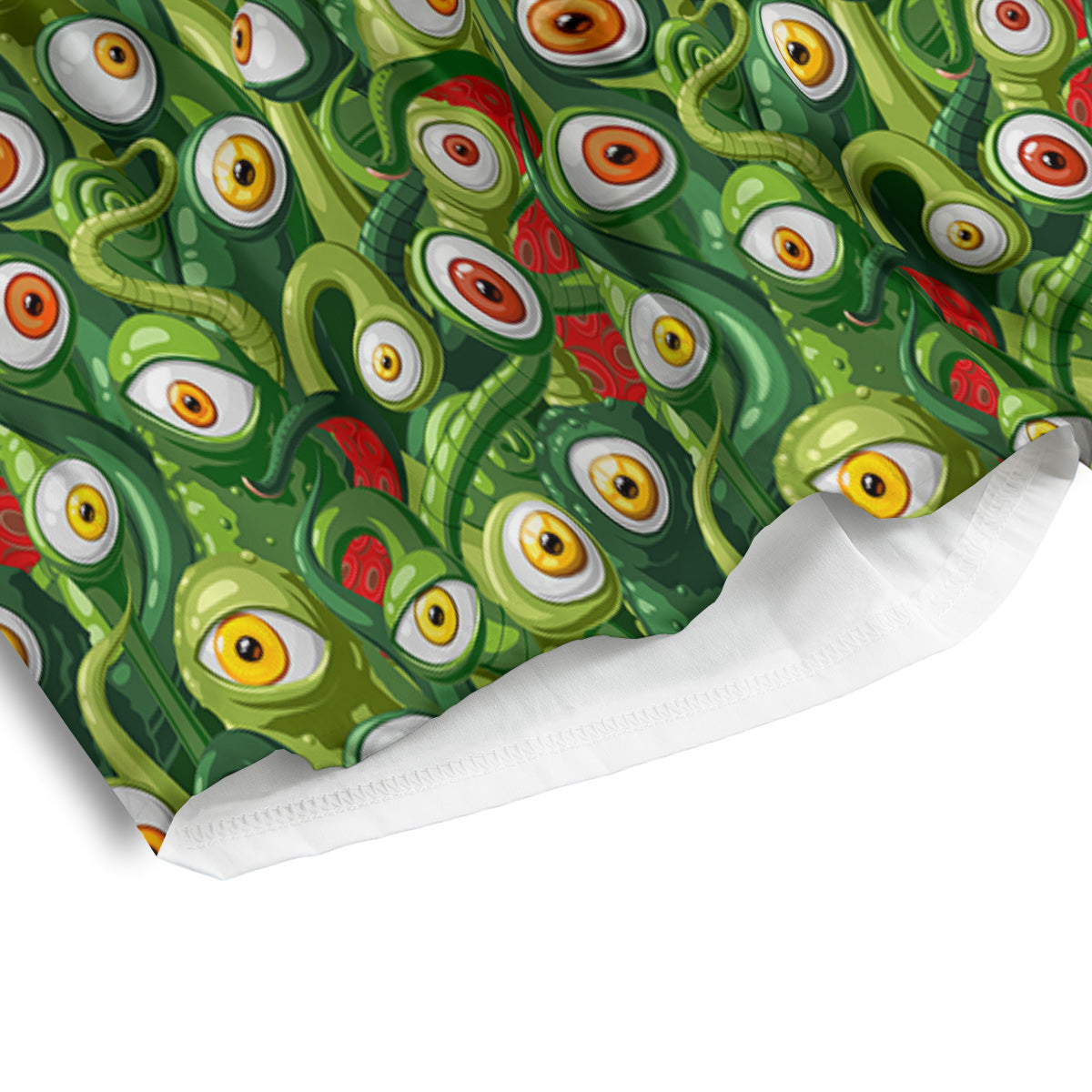Green Alien Monster Print Pattern Men's Athletic Shorts