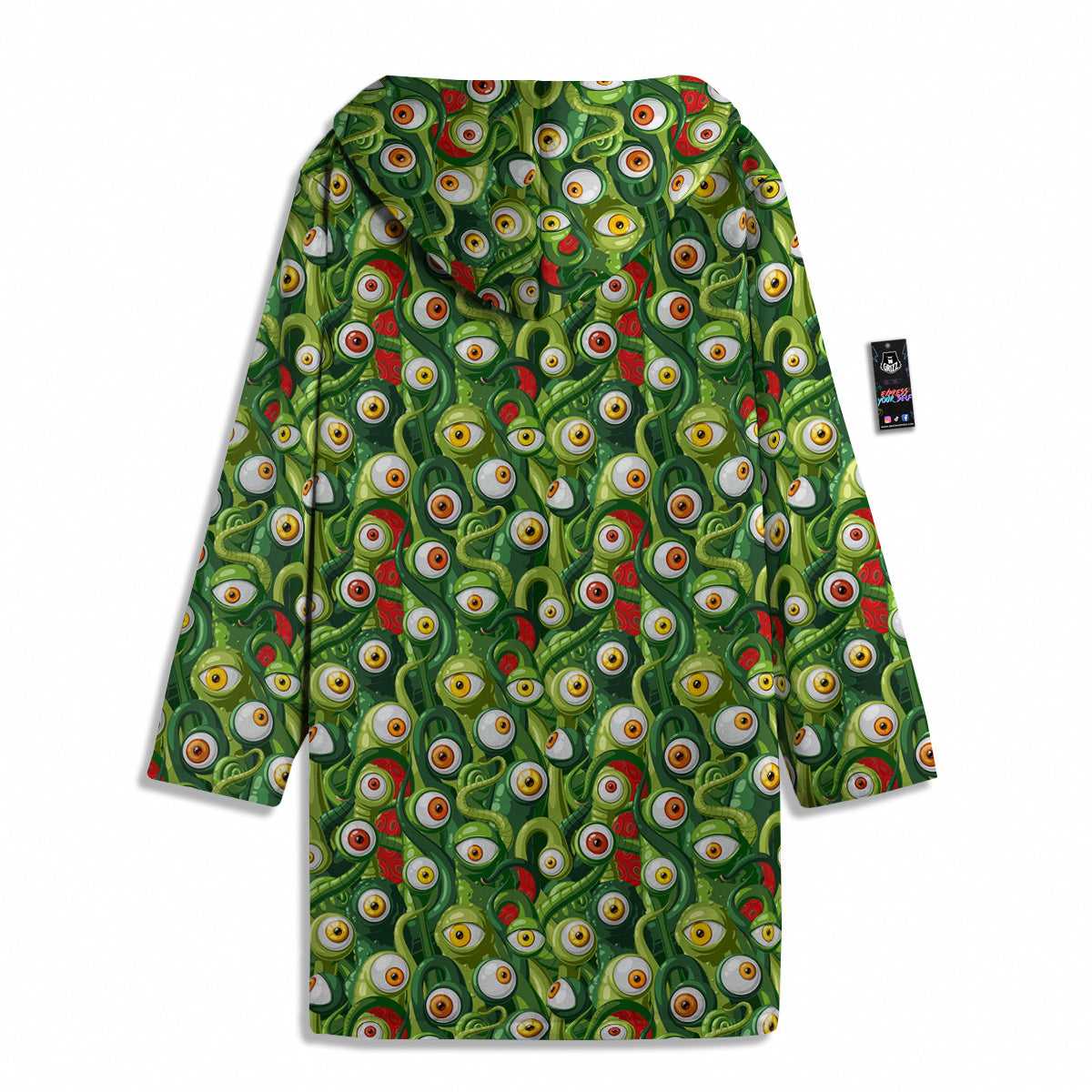 Green Alien Monster Print Pattern Men's Windbreaker Jacket-grizzshop