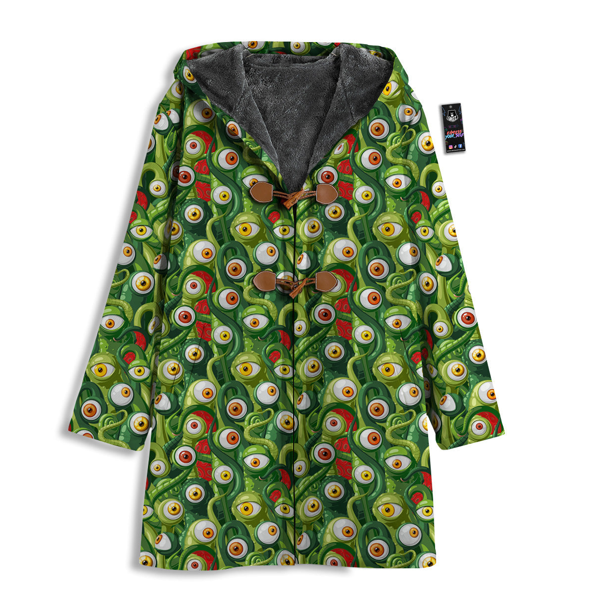 Green Alien Monster Print Pattern Men's Windbreaker Jacket-grizzshop