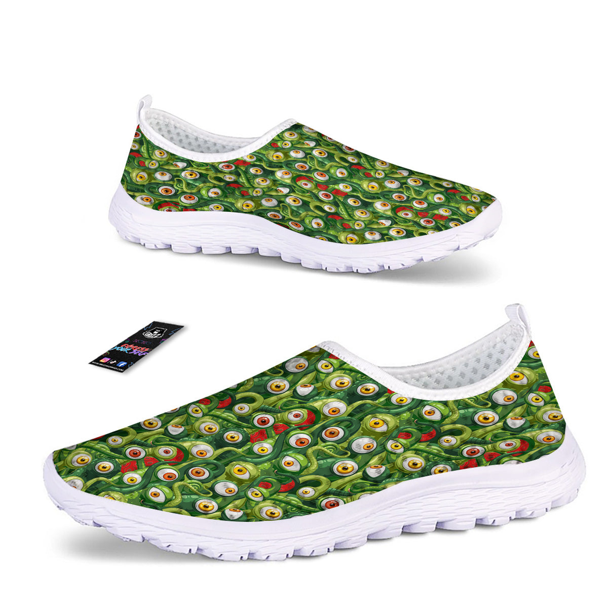 Green Alien Monster Print Pattern Nurse Shoes-grizzshop