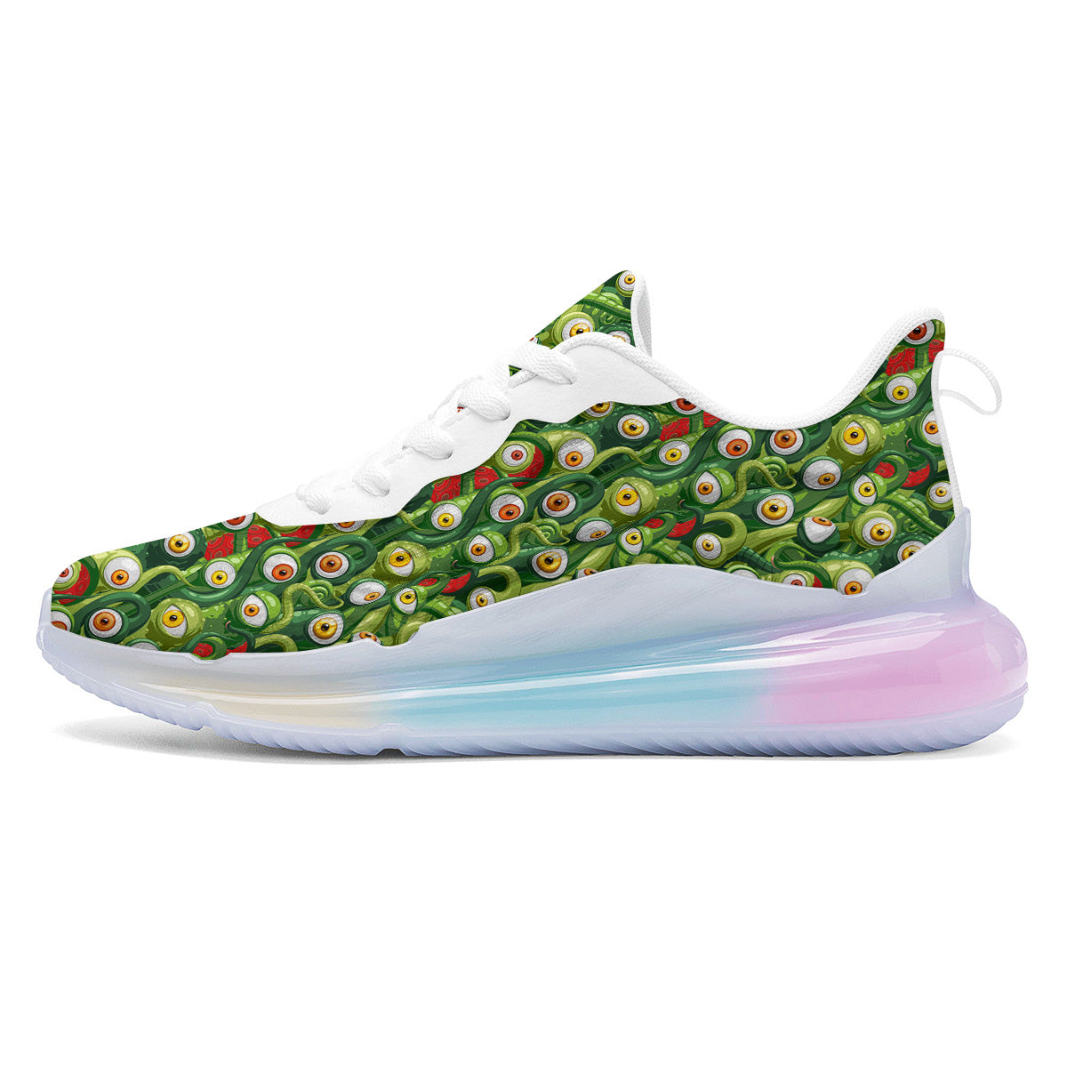 Green Alien Monster Print Pattern Running Sneakers-grizzshop