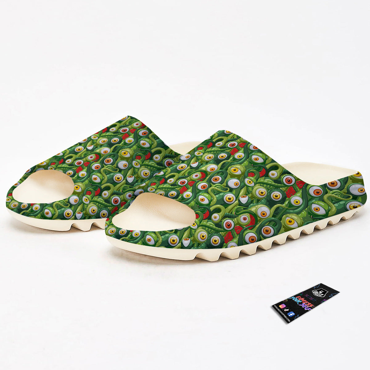 Green Alien Monster Print Pattern Sandals-grizzshop