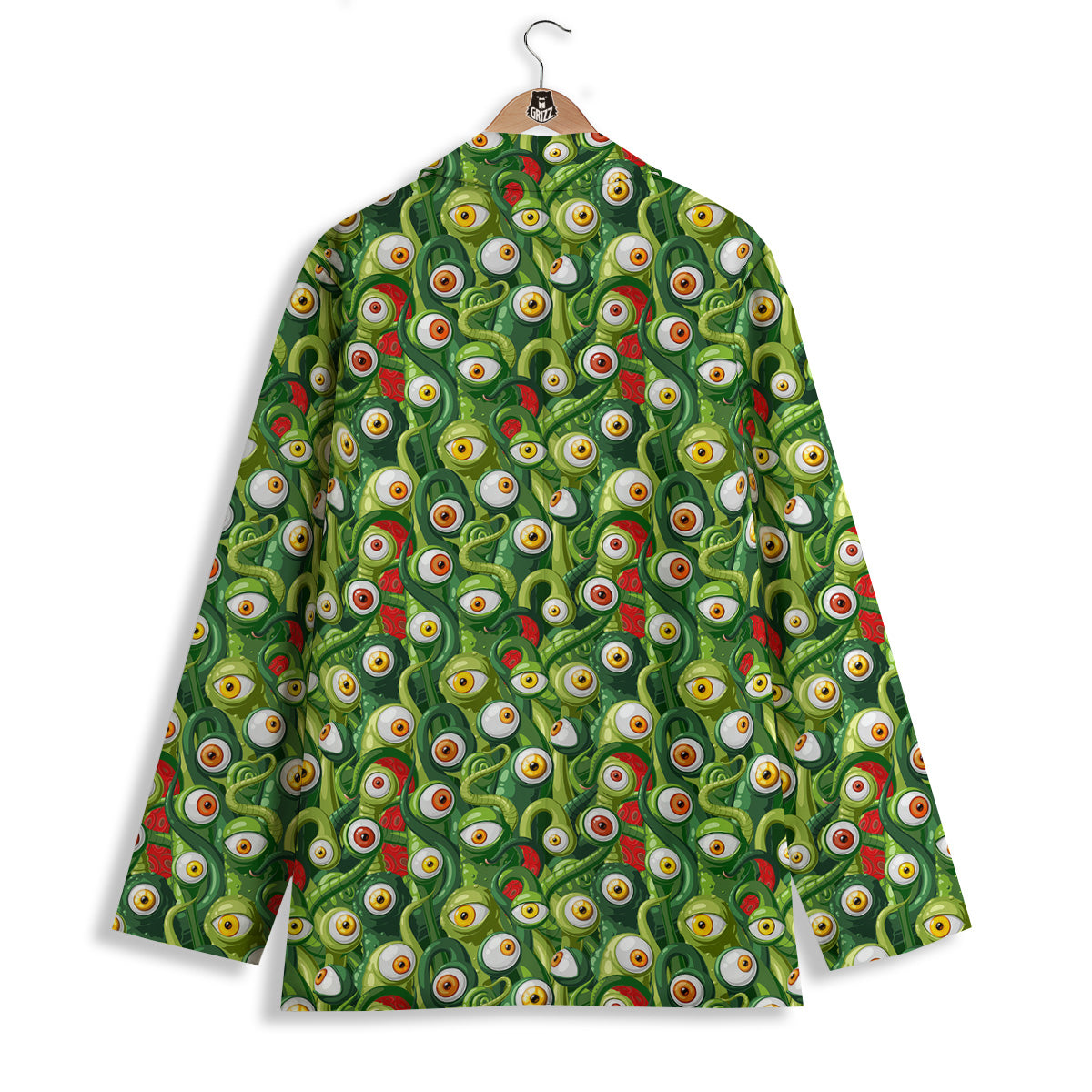 Green Alien Monster Print Pattern Women's Blazer-grizzshop