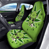 Green Alien Smoking Print Car Seat Covers-grizzshop