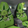 Green Alien Smoking Print Car Seat Covers-grizzshop