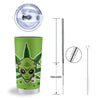 Green Alien Smoking Print Tumbler-grizzshop