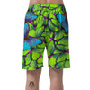 Green And Blue Butterfly Print Men's Shorts-grizzshop