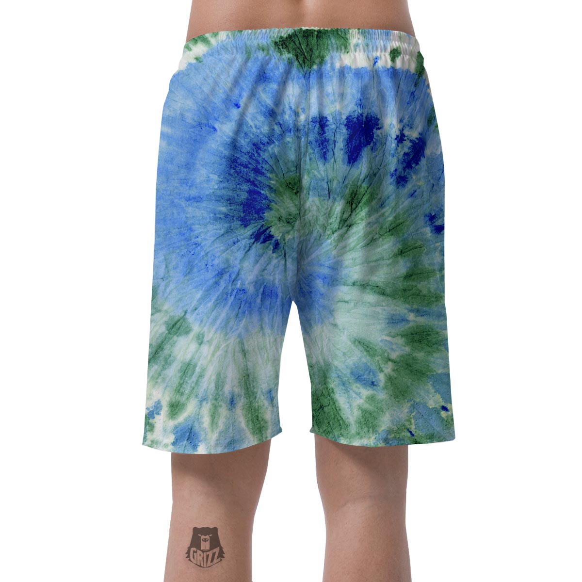 Green And Blue Tie Dye Men's Shorts-grizzshop