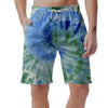 Green And Blue Tie Dye Men's Shorts-grizzshop