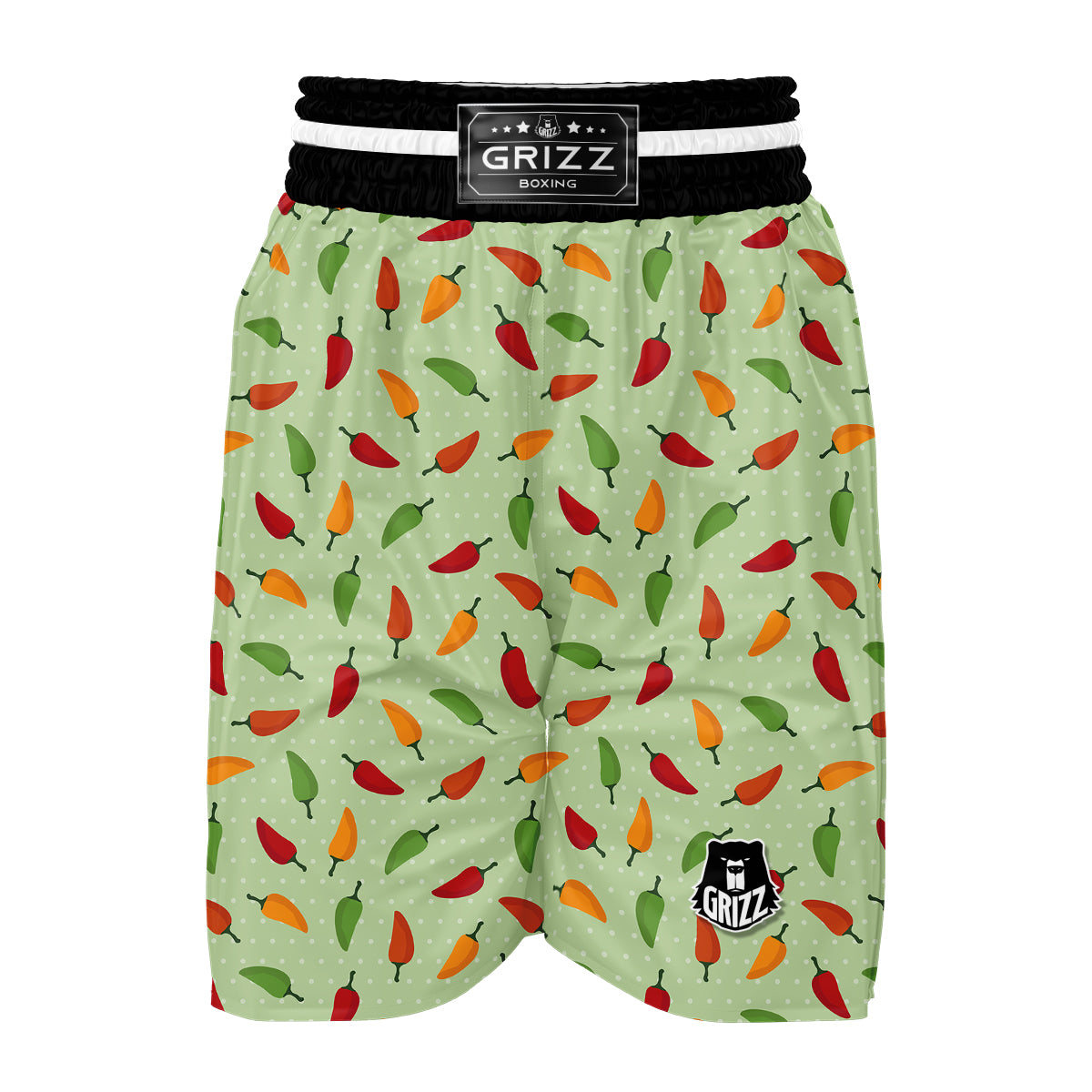 Green And Chili Pepper Print Pattern Boxing Shorts-grizzshop