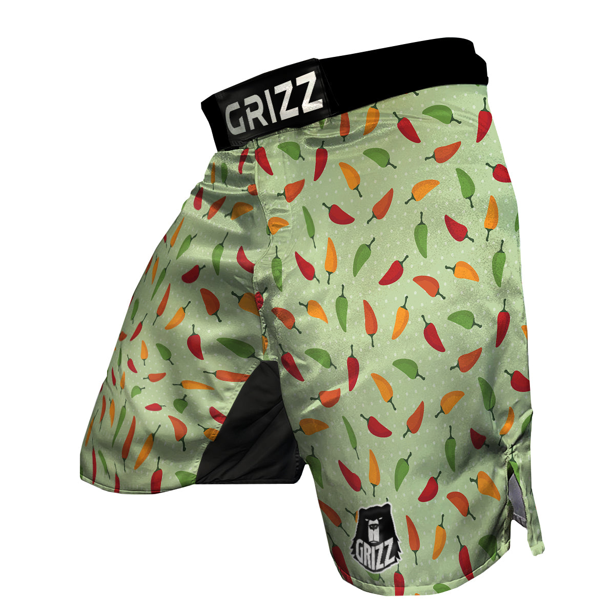 Green And Chili Pepper Print Pattern MMA Shorts-grizzshop