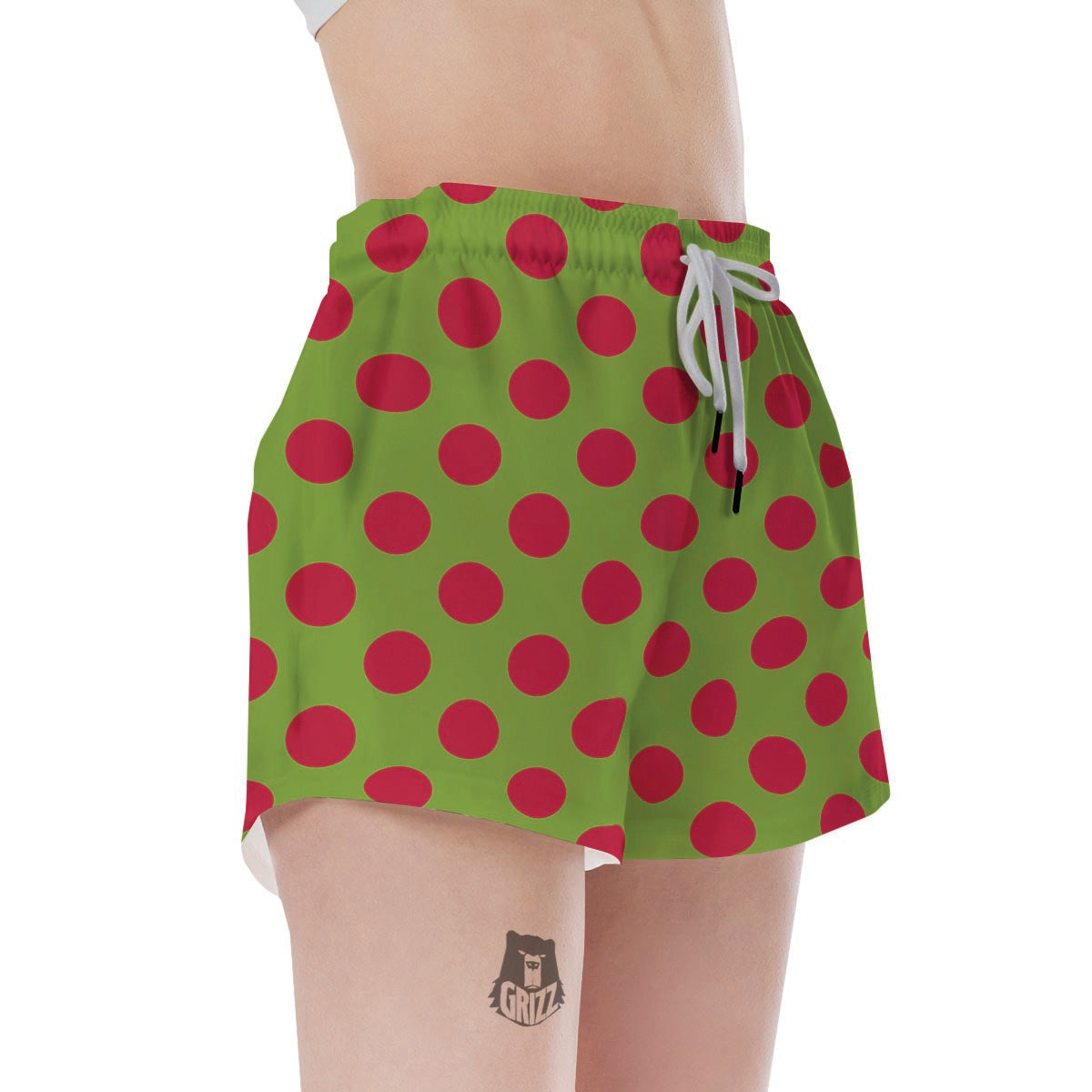 Green And Red Polka Dot Women's Shorts-grizzshop