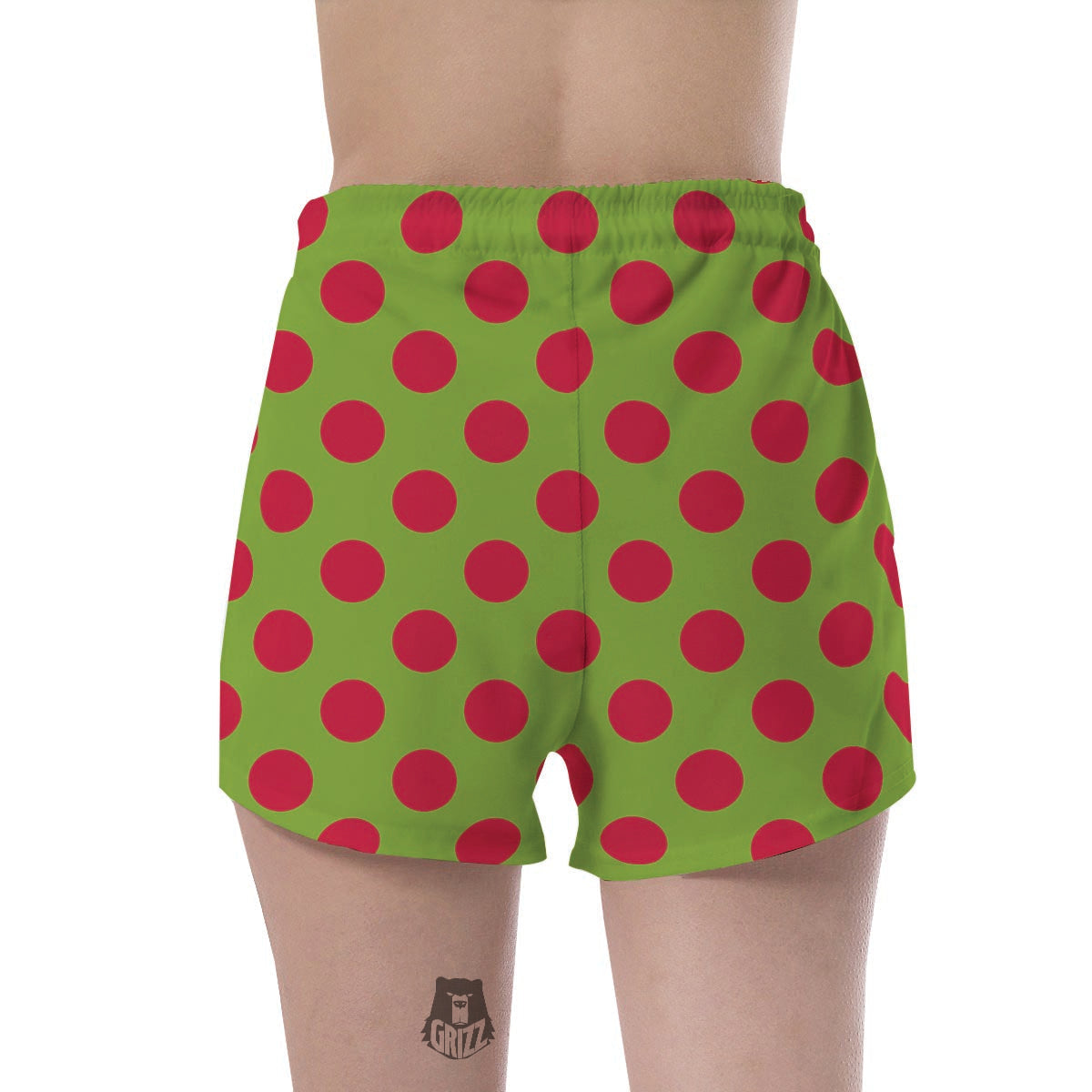 Green And Red Polka Dot Women's Shorts-grizzshop