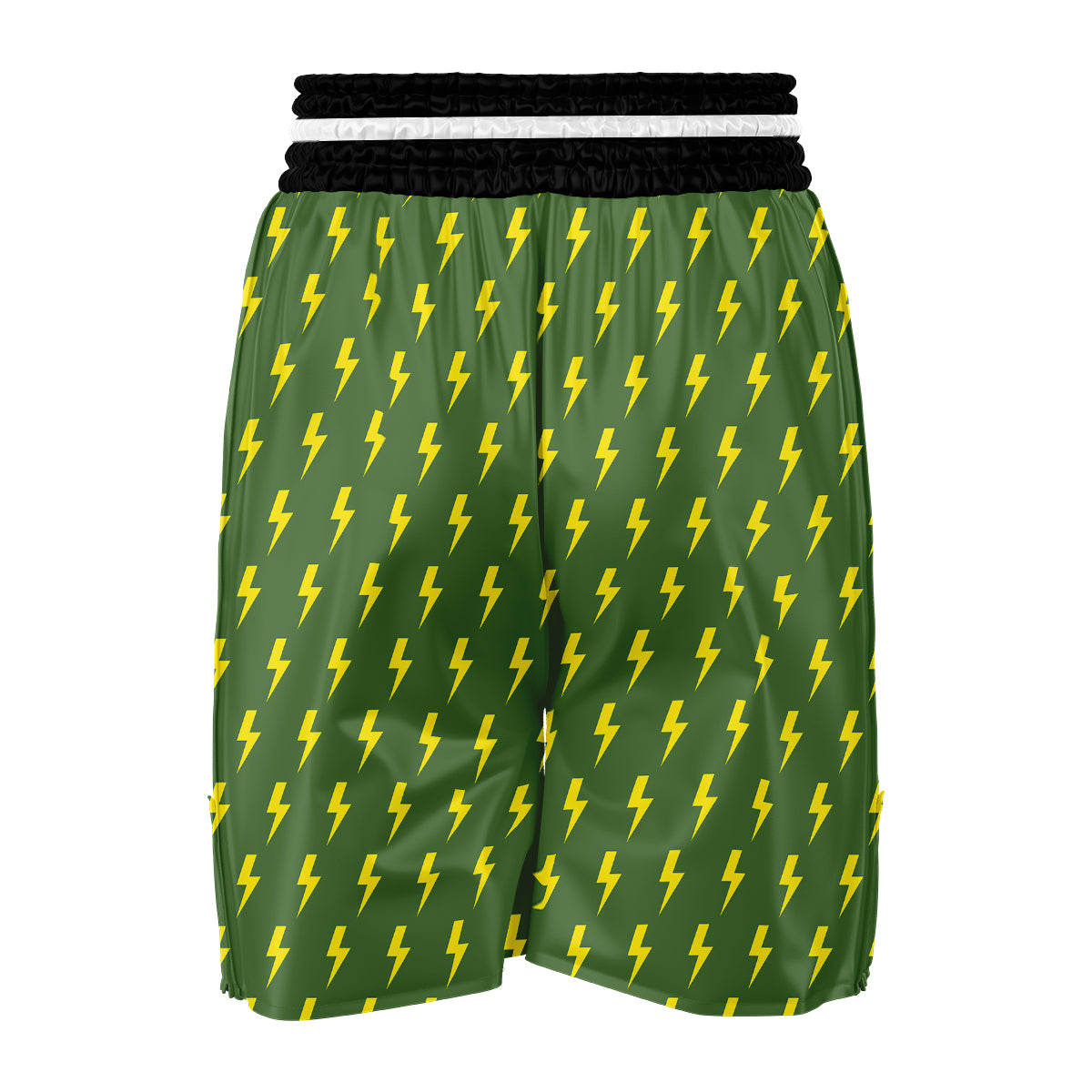 Green And Yellow Thunder Print Pattern Boxing Shorts-grizzshop