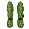 Green And Yellow Thunder Print Pattern Muay Thai Shin Guards-grizzshop