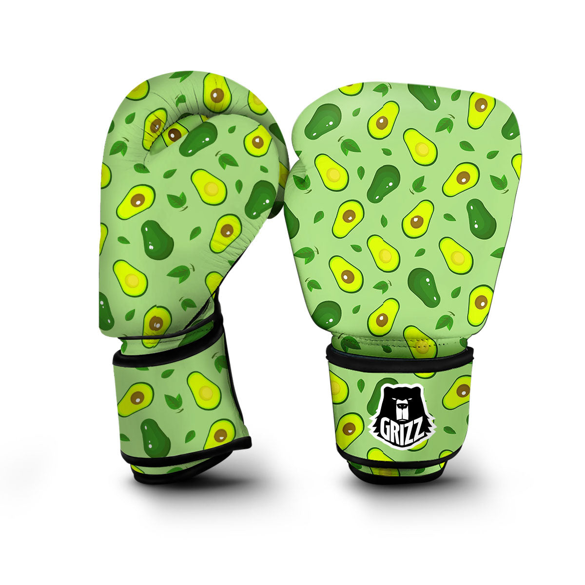 Green Avocado Pattern Boxing Gloves-grizzshop