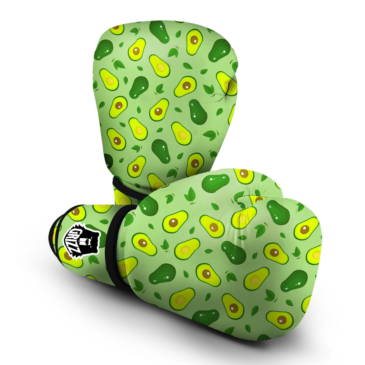 Green Avocado Pattern Boxing Gloves-grizzshop