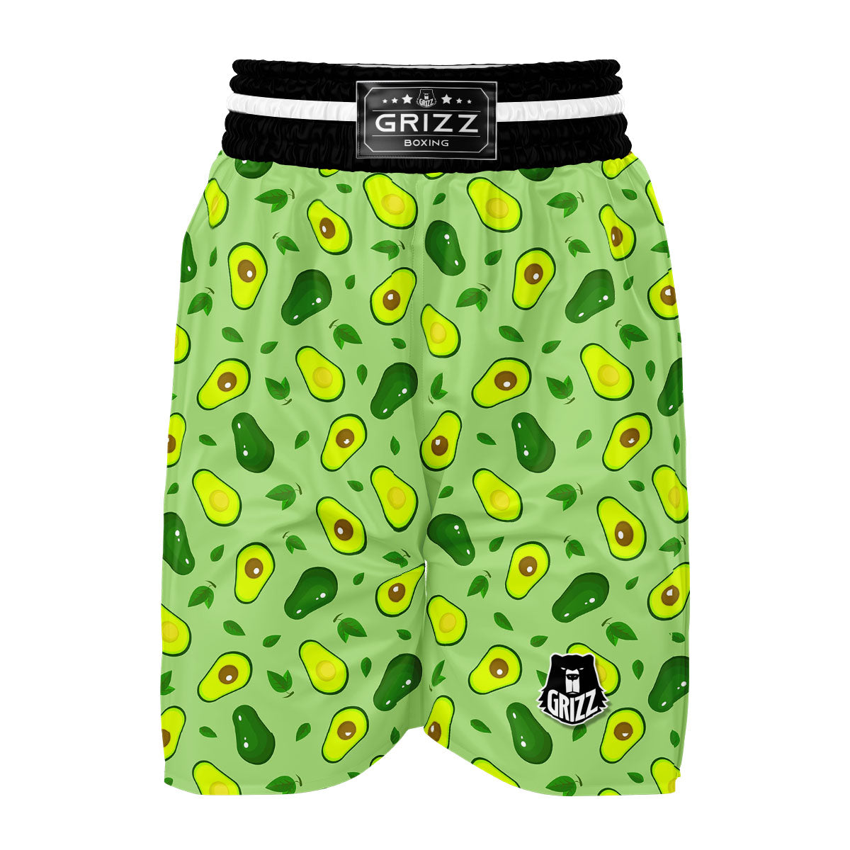 Green Avocado Pattern Boxing Shorts-grizzshop