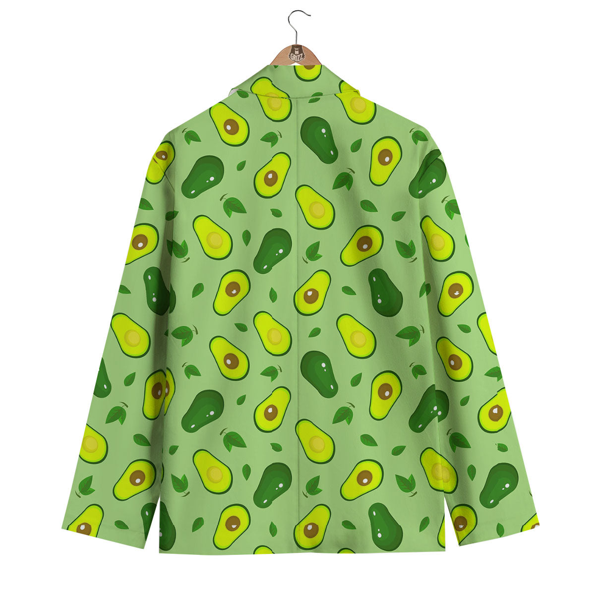 Green Avocado Pattern Men's Blazer-grizzshop
