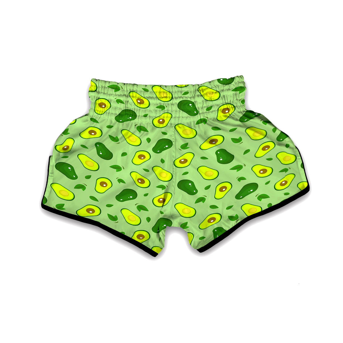 Green Avocado Pattern Muay Thai Boxing Shorts-grizzshop