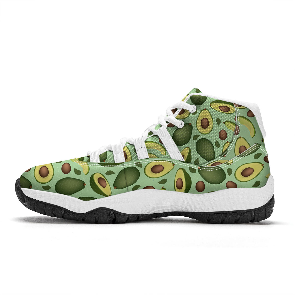 Green Avocado White Bball Shoes-grizzshop