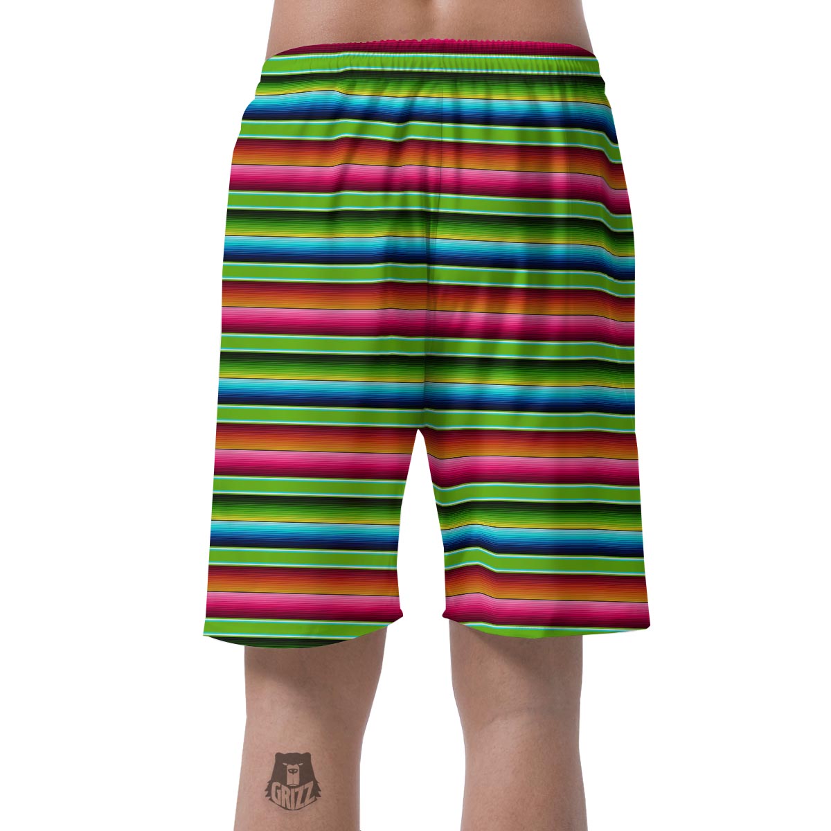 Green Baja Serape Men's Shorts-grizzshop