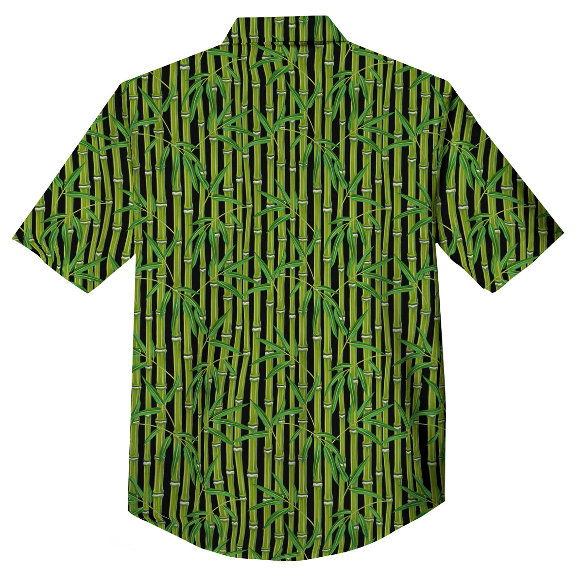 Green Bamboo And Leaves Print Pattern Button Up Shirt-grizzshop