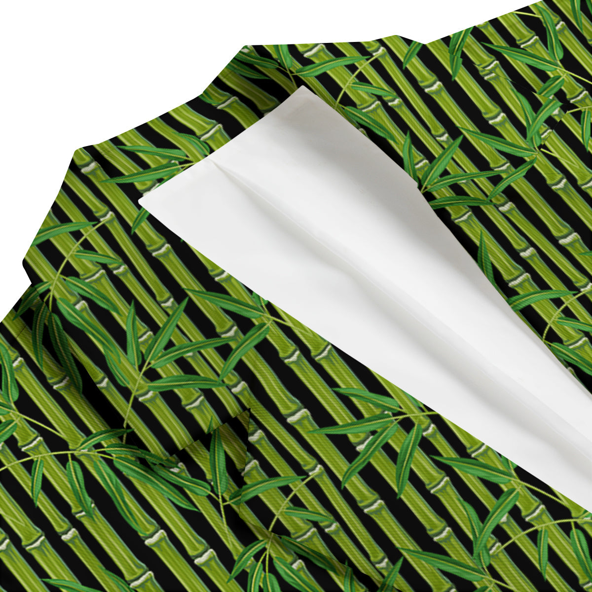 Green Bamboo And Leaves Print Pattern Men's Blazer-grizzshop