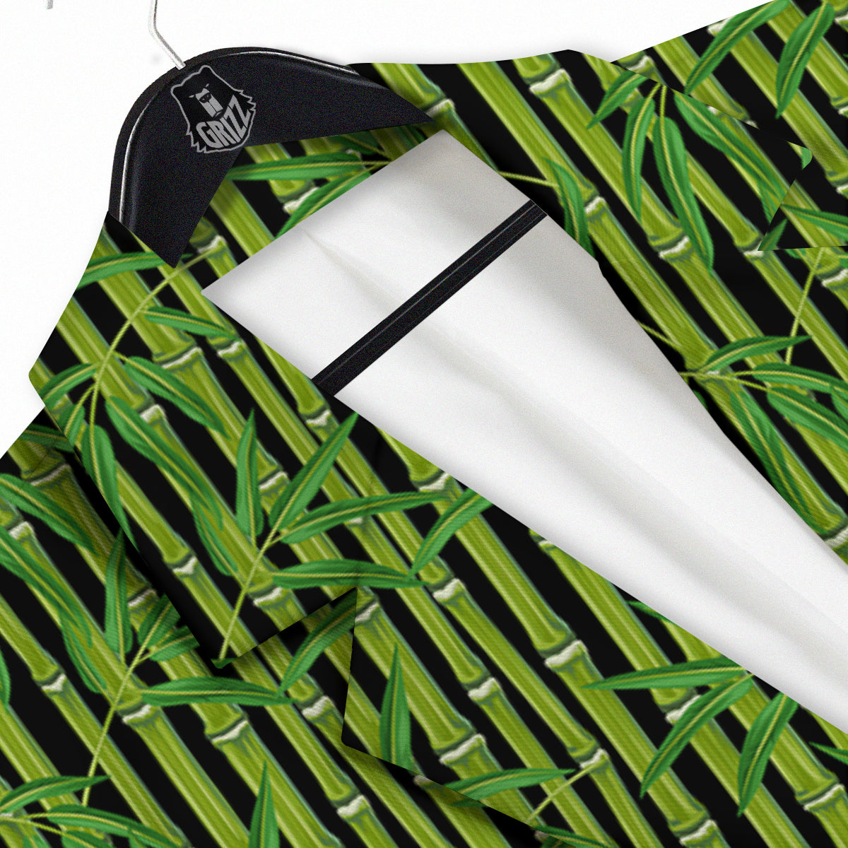 Green Bamboo And Leaves Print Pattern Men's Sport Coat-grizzshop