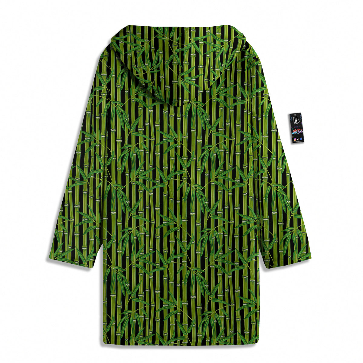 Green Bamboo And Leaves Print Pattern Men's Windbreaker Jacket-grizzshop