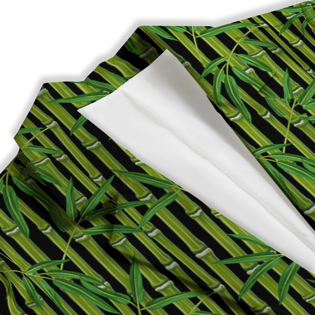 Green Bamboo And Leaves Print Pattern Women's Blazer-grizzshop