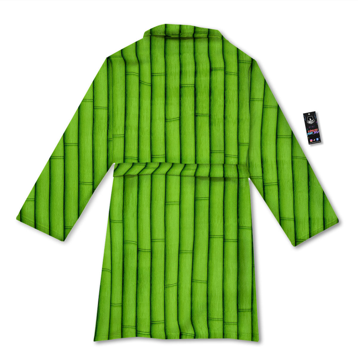 Green Bamboo Print Bathrobe-grizzshop