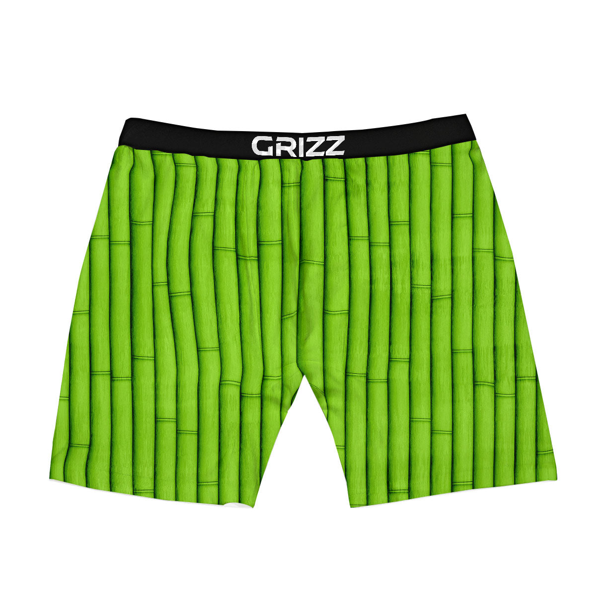 Green Bamboo Print Boxer Briefs-grizzshop