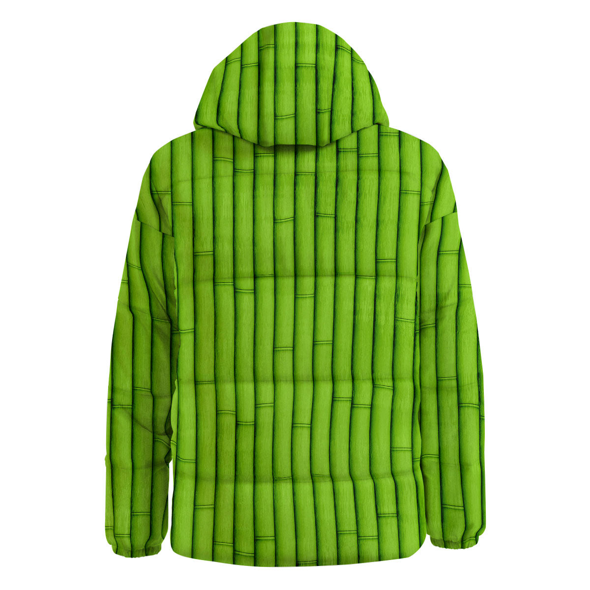Green Bamboo Print Down Jacket-grizzshop