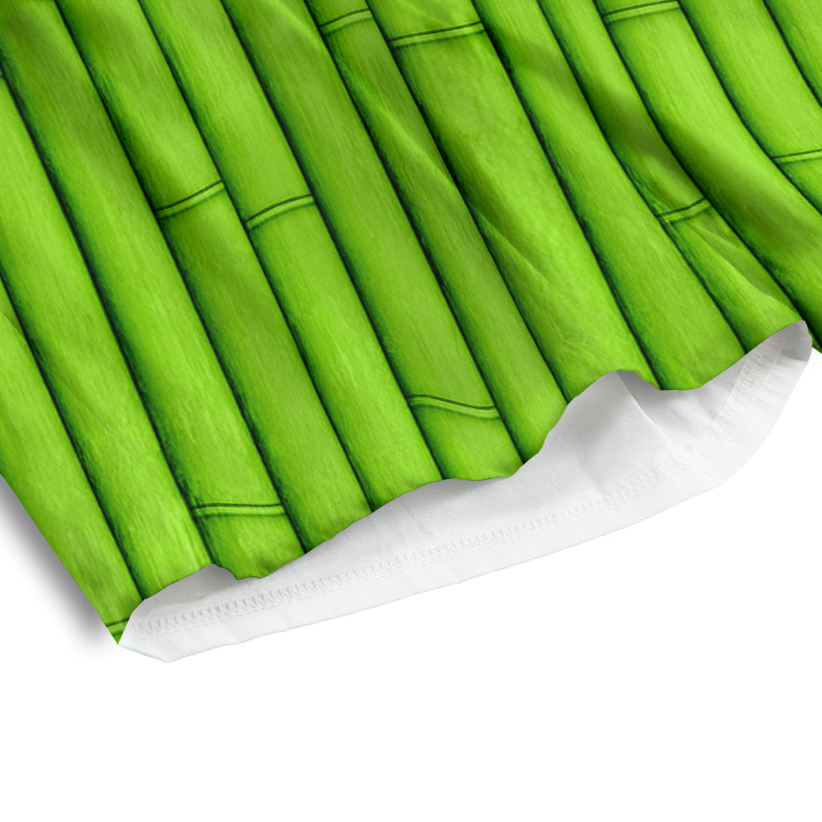 Green Bamboo Print Men's Athletic Shorts