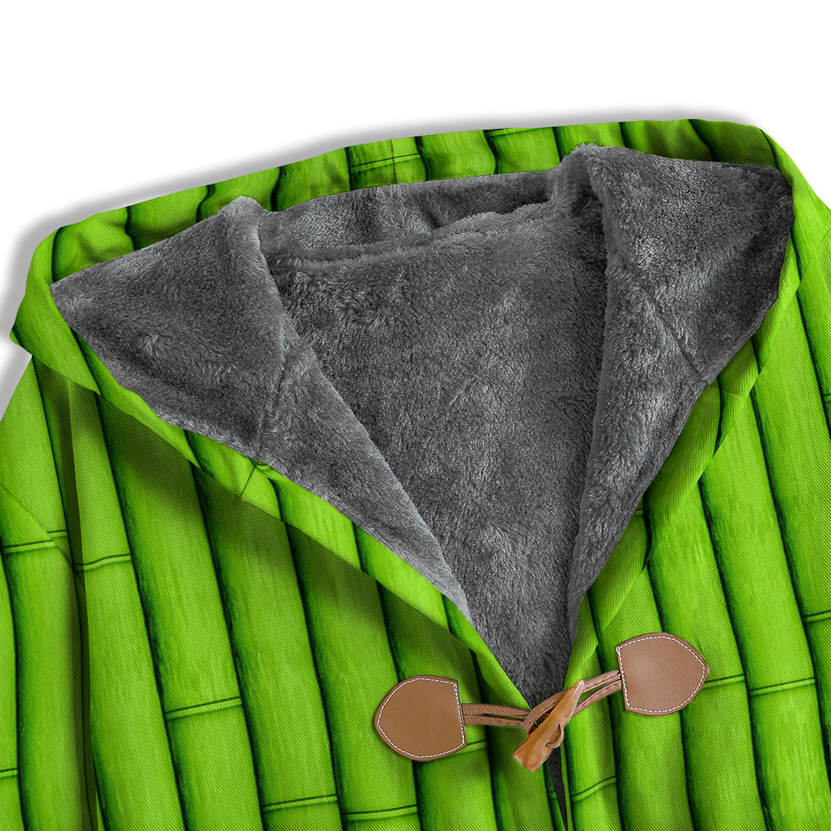 Green Bamboo Print Men's Windbreaker Jacket-grizzshop