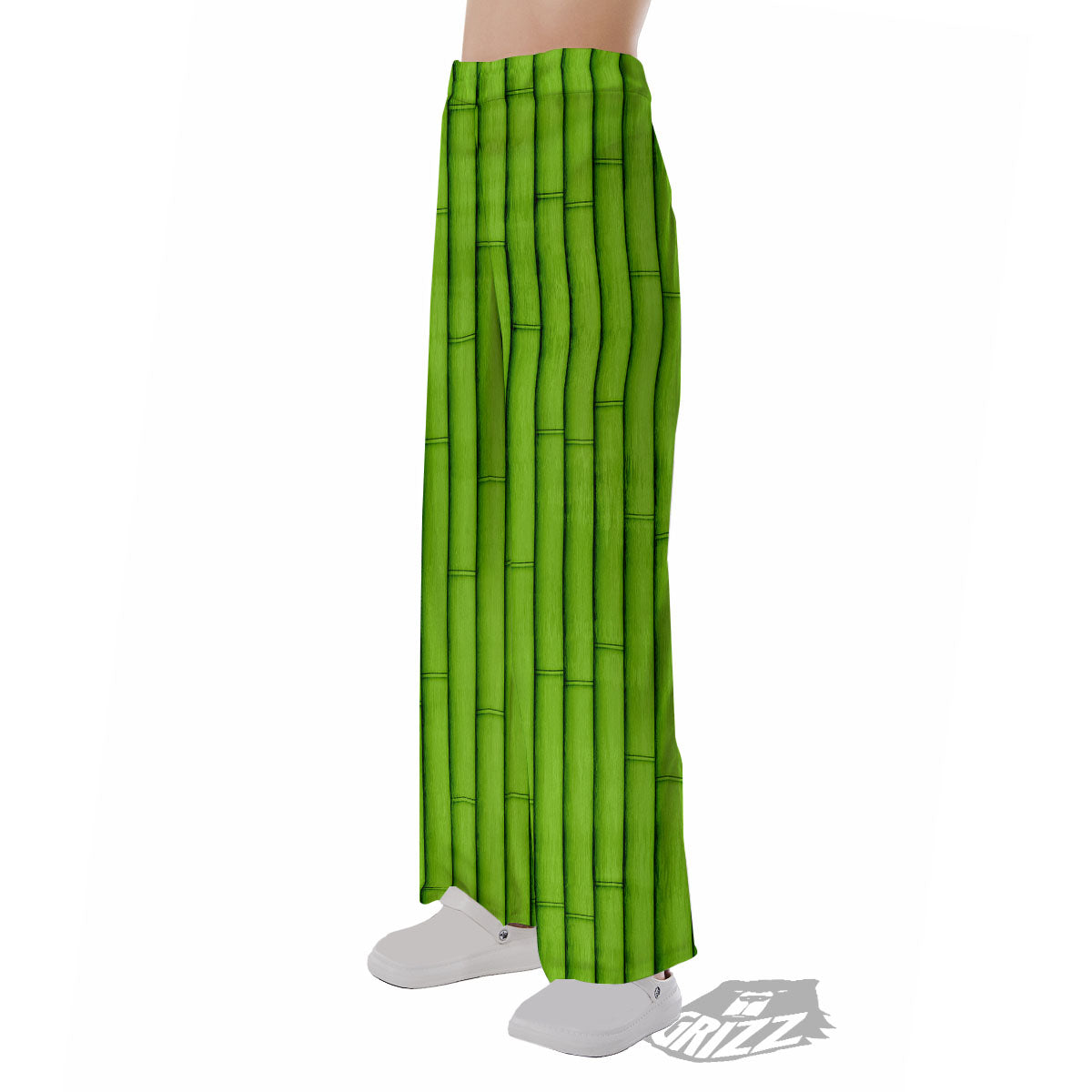 Green Bamboo Print Pajama Pants-grizzshop